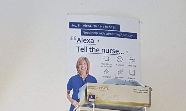 When I was in the Prince of Wales Spinal Rehab Unit (awesome place by the way, professional staff, great nurses, terrible food) I noticed this sign up in all the rooms.  A sign on a hospital wall. It features a smiling nurse with the text "Hey, I'm Alexa. I'm here to help. Need help with something? Just say 'Alexa tell the nurse..." and then a range of options  Above every bed in the ward there was a small Alexa device waiting for patients to ask it for help. You could ask it for the usual Alexa stuff, time, date play a free radio stream and so on. But they also custom commands set up. If you wanted to the nurse, you could either press the nurse call button or you could tell Alexa exactly why you wanted them.  Usage varied. Some people ignored them or asked for them to be turned off (the ward was happy to do so), others were more than happy to use a system which meant that they didn’t have to mash a giant button to call a nurse.  I’m not kidding about the giant button by the way. For people with limited upper body movement, the large buttons were much more practical to use than the normal nurse call system. They looked a bit like this but red.    Anyway, people used the Alexa systems to call the nurses, check the time, listen to radio and a range of different things.  I never really used it myself, upper body motion was fine and I had my own devices to entertain me.  However it did get me thinking about how useful these devices can actually be for people with disabilities. I myself have one setup at home so I can use it to turn out my bedroom light, listen to the radio, play music and so on. As part of a home automation system it can provide a person with a disability an interface to their home that they may not have through a touch system. The potential is great.  However there is an issue with the use of these voice assistants. Privacy. By their nature they are listening devices and they are always listening. What control do we as consumers have over the data they collect? At home they are privy to all conversations near their location, in hospital those conversations will include medical information.  This is a big part of tech and disability. We have to find the right balance between the benefit and the cost. For these voice assistants, the benefit is clear, they offer a relatively easy interface for everyone to access systems and information. The cost (outside of the material cost) is of course something to be determined.  The intersection between big tech and disability is a growing one and one that needs proper oversight, especially from PWD themselves. So part of my job I think is to try and shine a light on it.